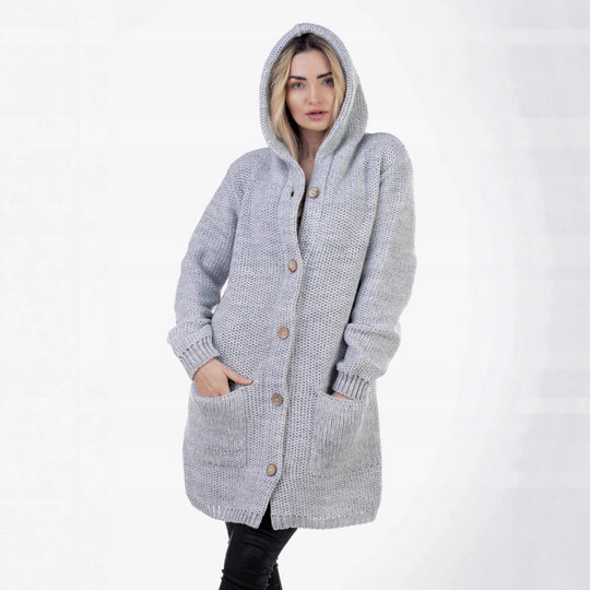 Damen Strickmantel mit hochwertigem Material und praktischen Taschen R&B