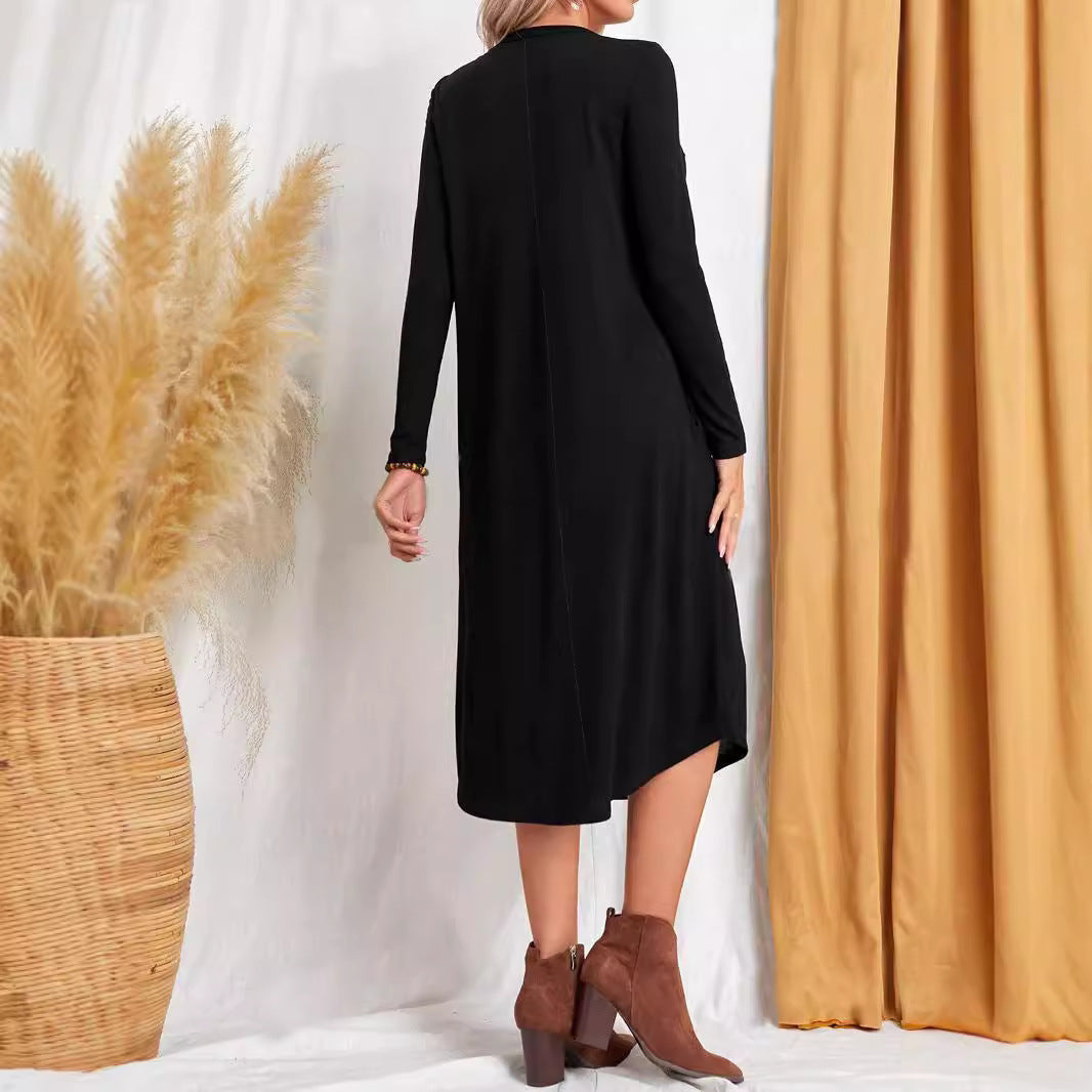 Damen Freizeit-Maxikleid mit praktischen Taschen und lockerem Schnitt R&B