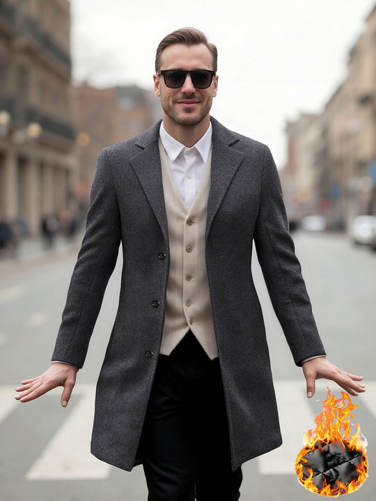 Herren eleganter Langmantel mit modernem Schnitt und optimalem Tragekomfort R&B