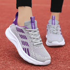 Damen Atmungsaktive Lauf-Sneaker mit stoßdämpfender Sohle und elastischem Design
