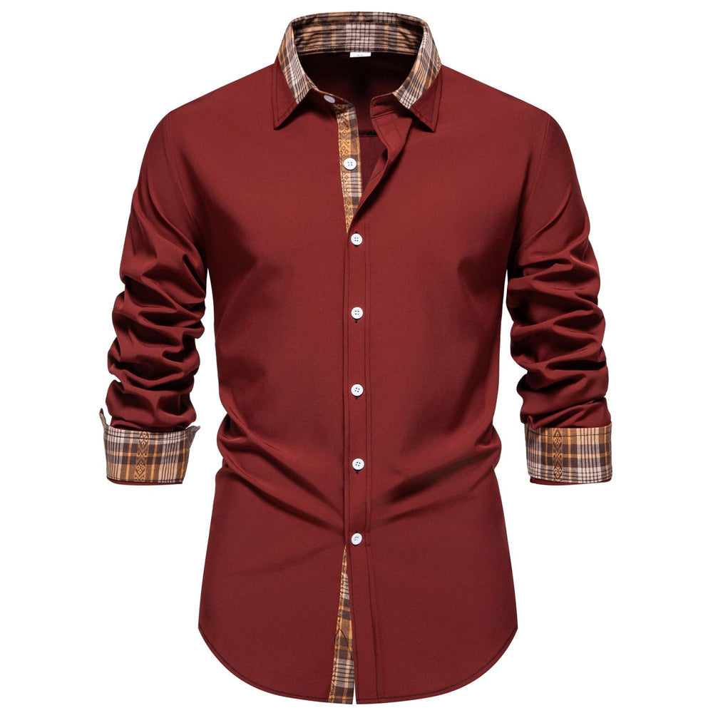 Herren Langarmhemd mit modernem Karo-Detail und bequemem Schnitt R&B