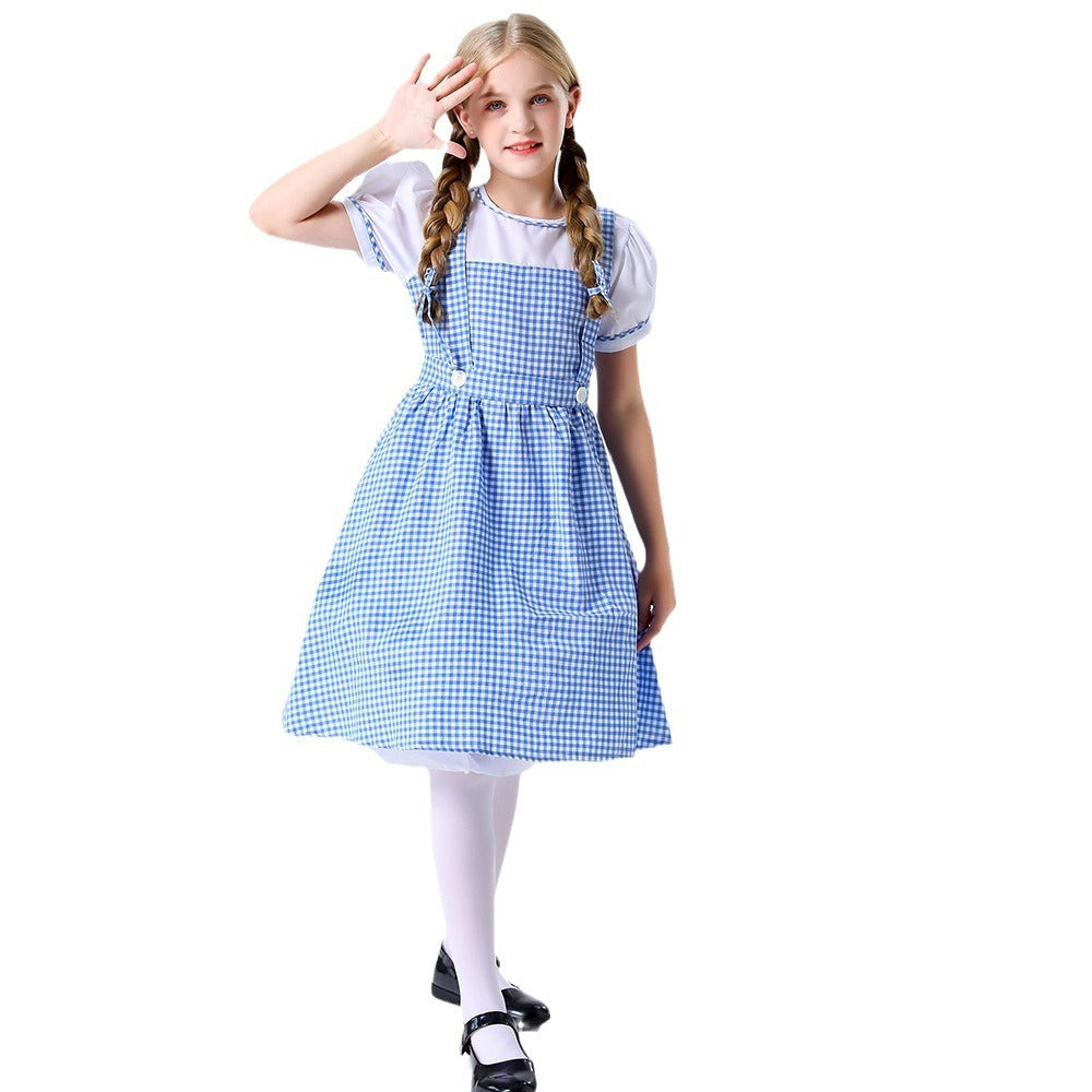 Damen Trachtenkleid mit romantischen Karomustern und schicken Knopfdetails R&B