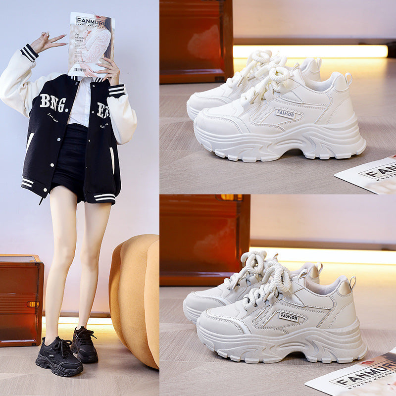 Damen modische Lauf-Sneaker mit dicker Profilsohle und atmungsaktivem Obermaterial R&B