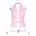 Damen verspieltes Wickeltop mit elegantem Schnürdesign R&B