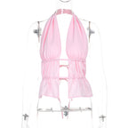 Damen verspieltes Wickeltop mit elegantem Schnürdesign R&B