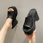 Damen Wedge-Pantoletten mit offenem Zehenbereich und elegantem Design R&B