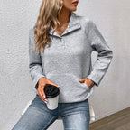 Damen Pullover mit strukturiertem Design und Kapuze R&B