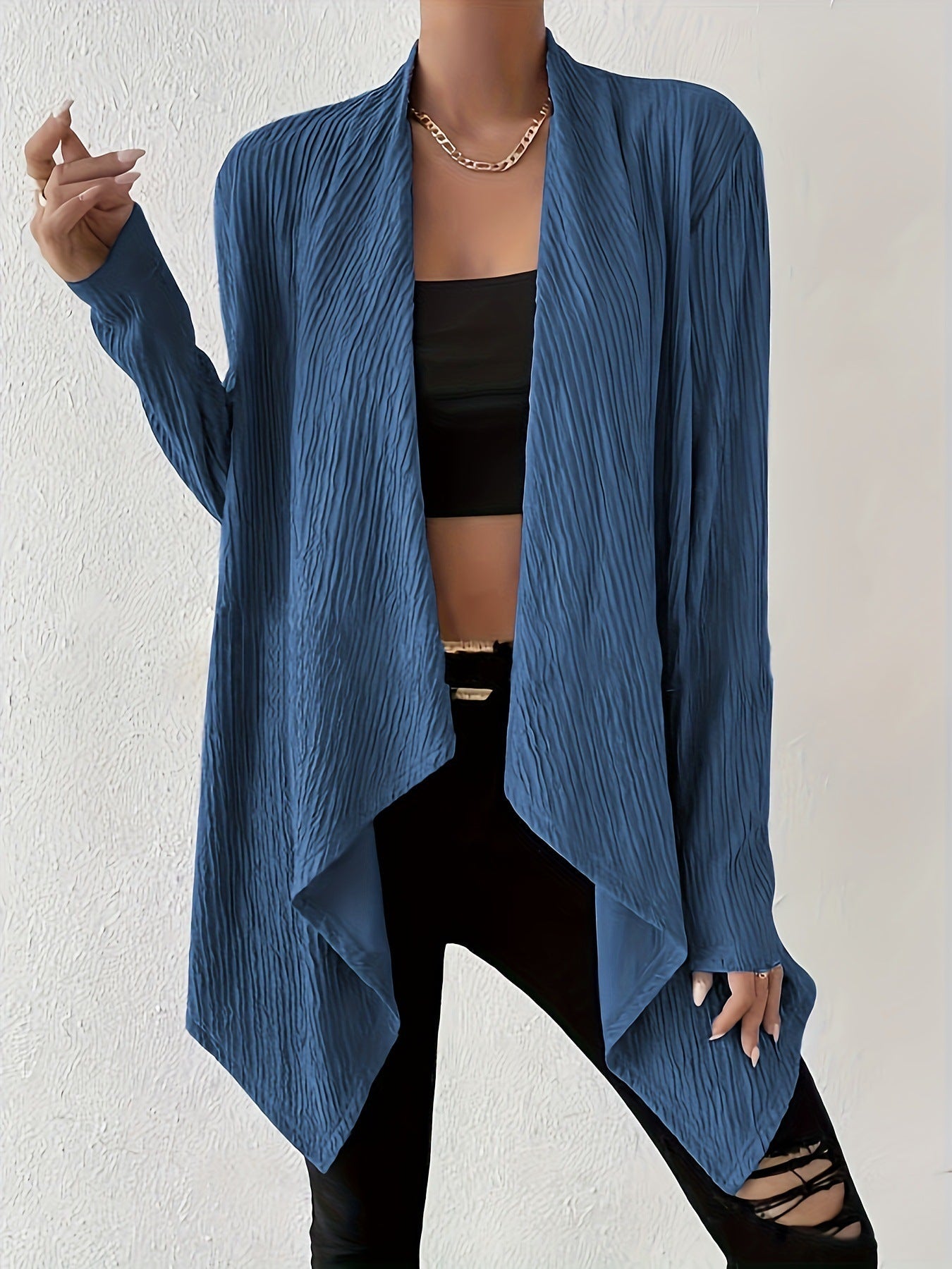 Damen Lässige Strickjacke mit modernem Waffelmuster R&B
