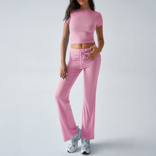 Damen Sportliches Lounge-Set mit elastischem Bund und figurbetontem Oberteil R&B
