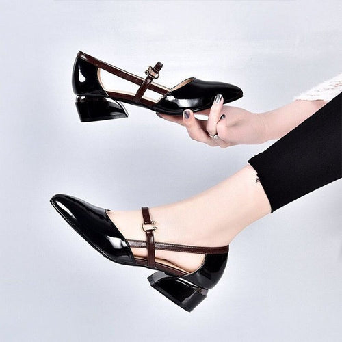 Damen Elegante Ballerinas mit modischer Schnallenverzierung R&B