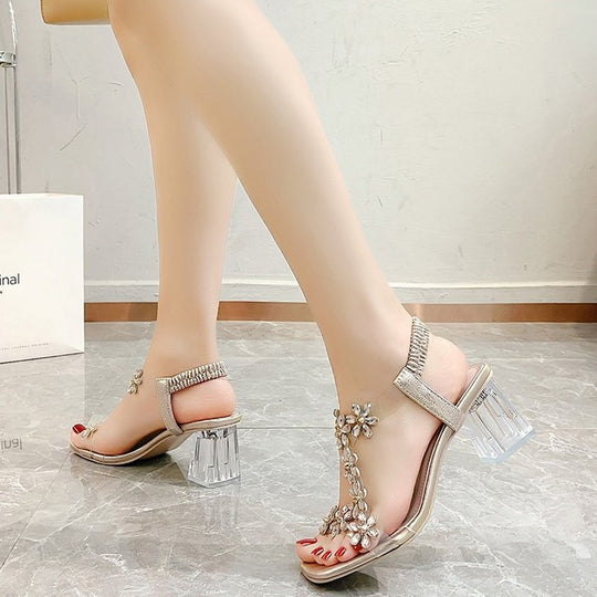 Damen Glamouröse Sandalen mit floralem Dekor R&B