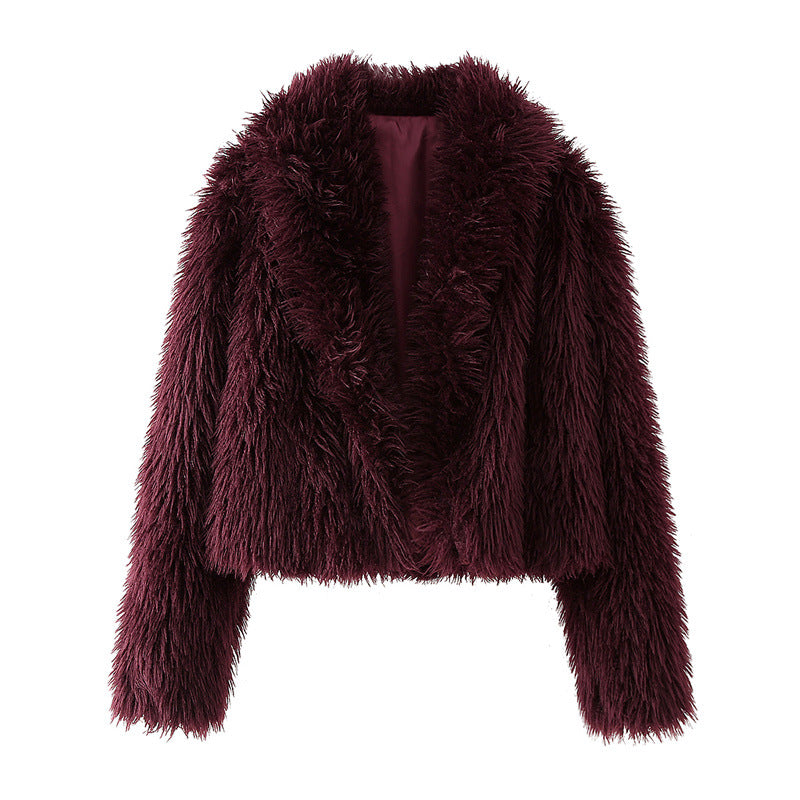 Damen Kuschel-Short-Pelzjacke R&B