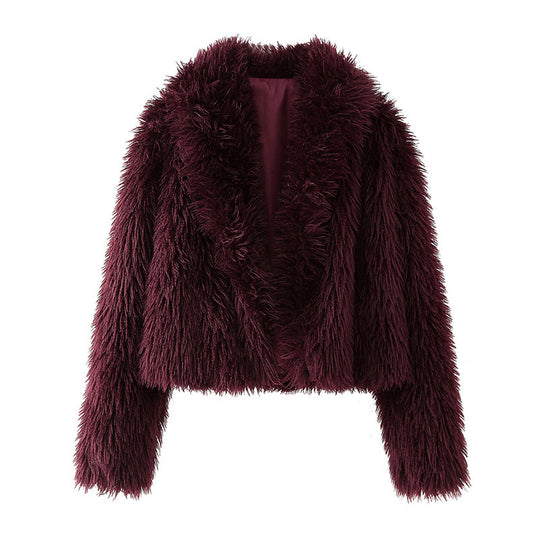 Damen Kuschel-Short-Pelzjacke R&B