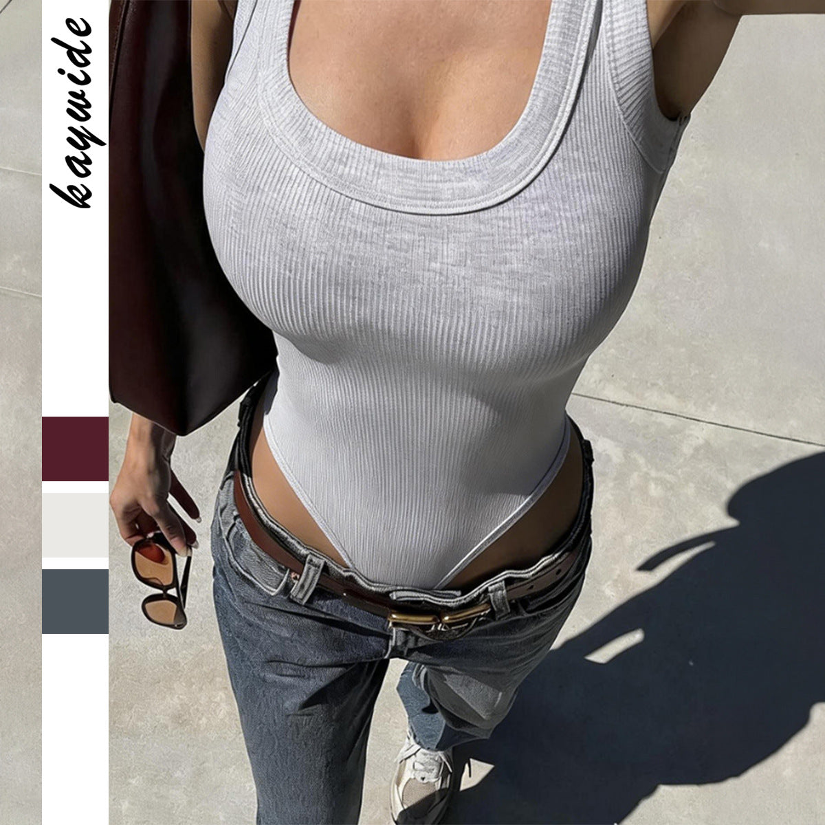 Damen Sportliches Trägershirt aus angenehmem Rippmaterial R&B