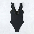 Damen Elegant geschnittener Einteiler Badeanzug mit Rüschendetails
