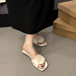 Damen modische Slides mit floraler Applikation R&B