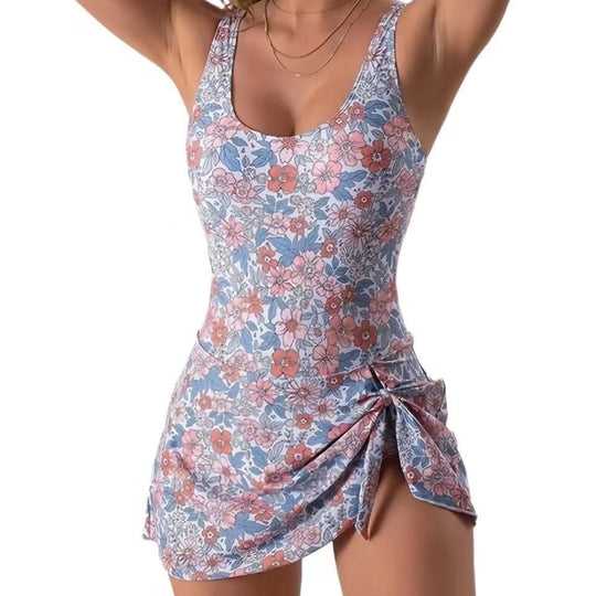 Damen Strandkleid Badeanzug mit floralem Design R&B