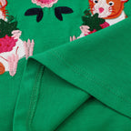Mädchen Langarm-Kleid mit bunten Tier- und Blumenstickereien R&B