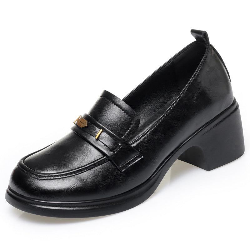 Damen Elegante Loafers mit stilvollem Schmuckdetail und komfortablem Blockabsatz