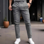 Herren Stoffhose Slim Fit mit Bundfalten