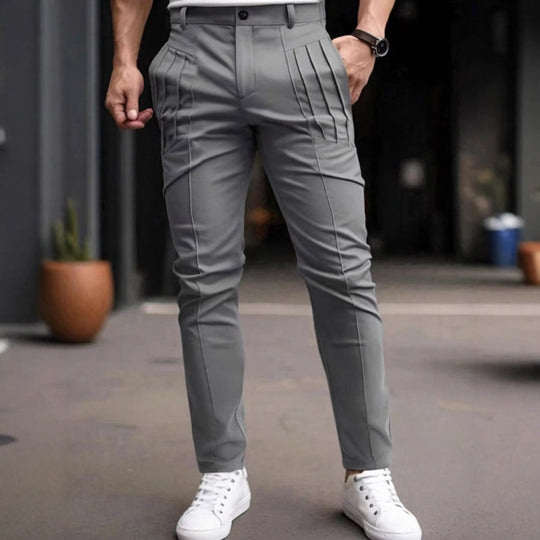 Herren Stoffhose Slim Fit mit Bundfalten