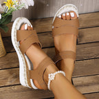 Damen modische Sandalen mit elastischen Riemen und bequemer EVA-Sohle R&B