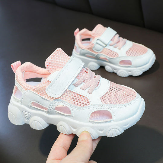 Damen modische Sneakers mit atmungsaktiver Mesh-Oberfläche und verstellbarem Klettverschluss R&B