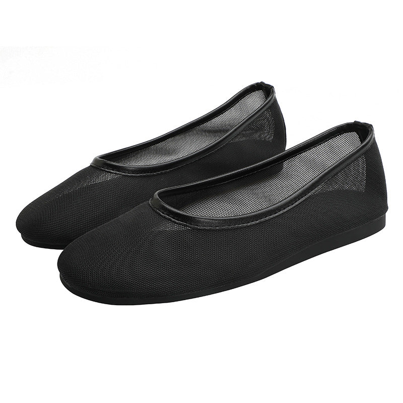 Damen Ballerinas aus atmungsaktivem Netzmaterial mit elegantem Silikonrand R&B