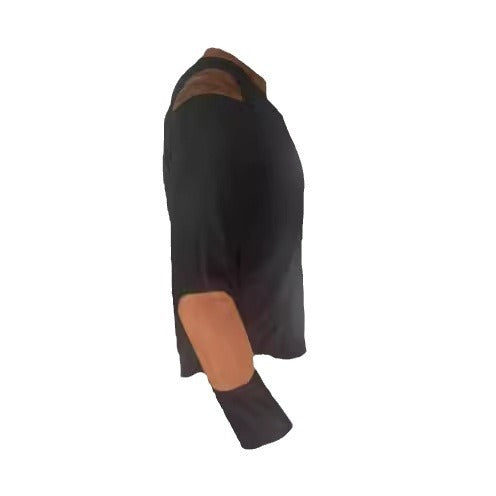 Herren Langarm-Henley-Shirt mit strukturiertem GewR&Be und Kontrastdetails R&B