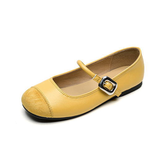 Damen Ballerinas mit modischer Schnallenapplikation und glänzendem Obermaterial R&B