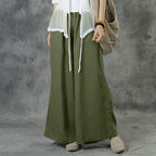Damen nan weite Leinenhose mit hohem Bund und Tunnelzug R&B
