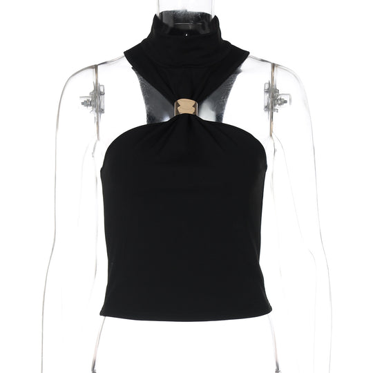 Damen modernes High-Neck Top R&B
