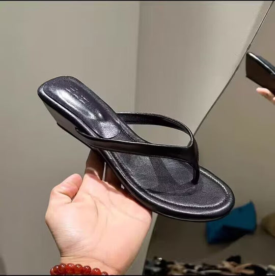 Damen elegante Zehentrenner-Pantoletten mit komfortabler Absatzhöhe und modischem Design R&B