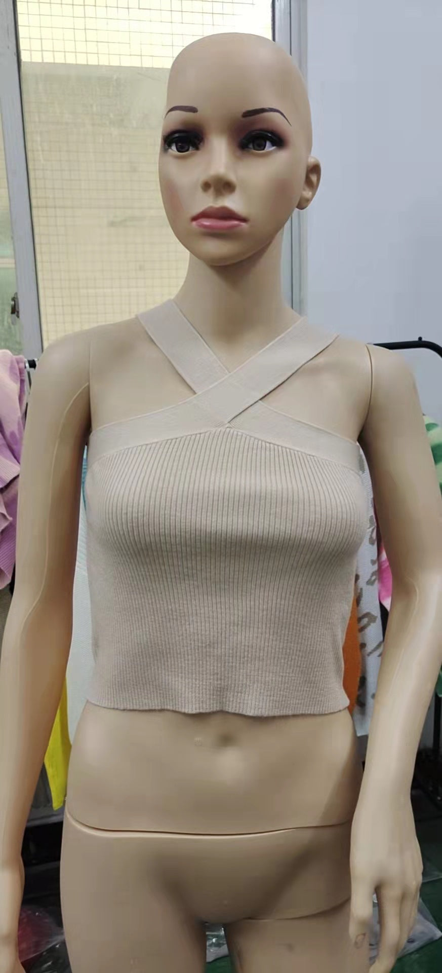 Damen Crop-Top mit schickem Kreuz-Trägerdesign R&B