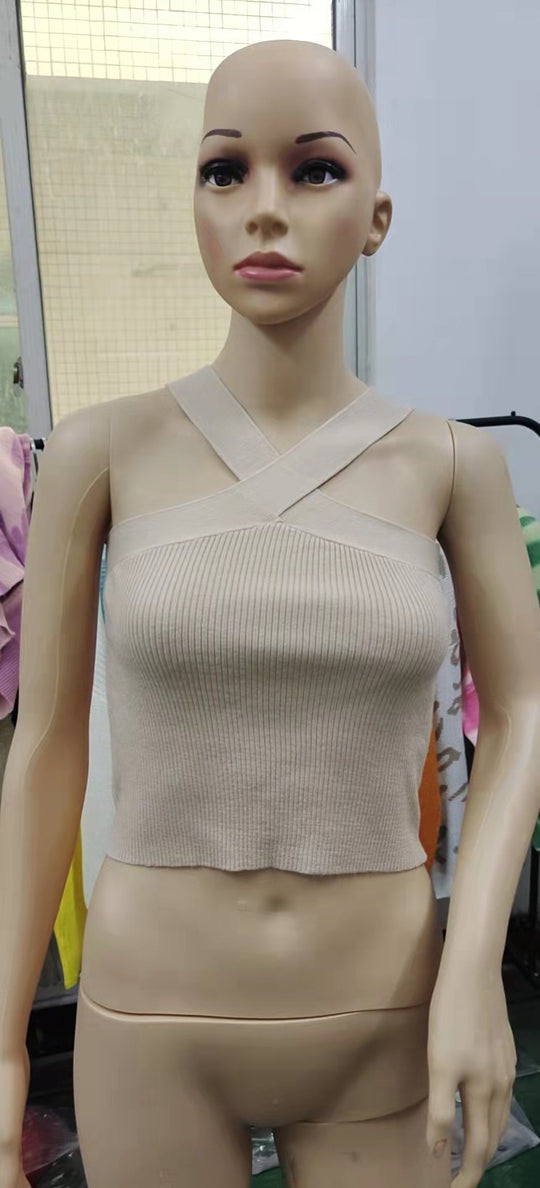 Damen Crop-Top mit schickem Kreuz-Trägerdesign R&B