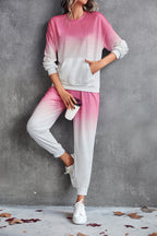 Damen Freizeit-Loungewear-Set mit modernem Ombre-Design und praktischen Taschen R&B