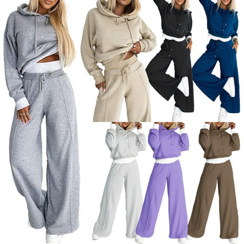 Damen Sportliches Lounge-Set mit weitem Schnitt und Kapuze R&B