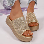 Damen Glitzernde Plattform-Sandalen