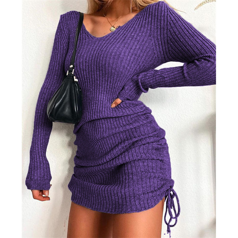 Damen Strickkleid mit raffinierten Raffungselementen R&B