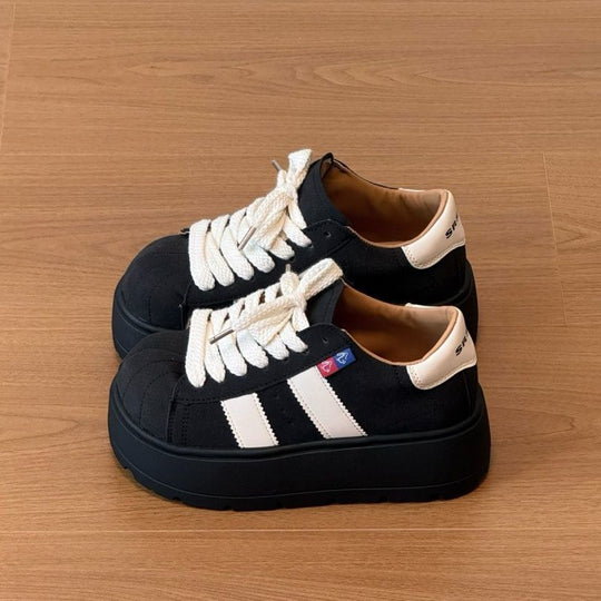 Damen Sportliche Plattform-Sneaker mit strapazierfähigem Obermaterial R&B