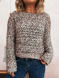 Damen kuscheliger Strickpullover mit auffälligem Flauschdesign und weitem Schnitt R&B