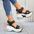 Damen Komfortable Wedge-Sandalen mit ergonomischem Riemendesign und gepolsterter Innensohle R&B