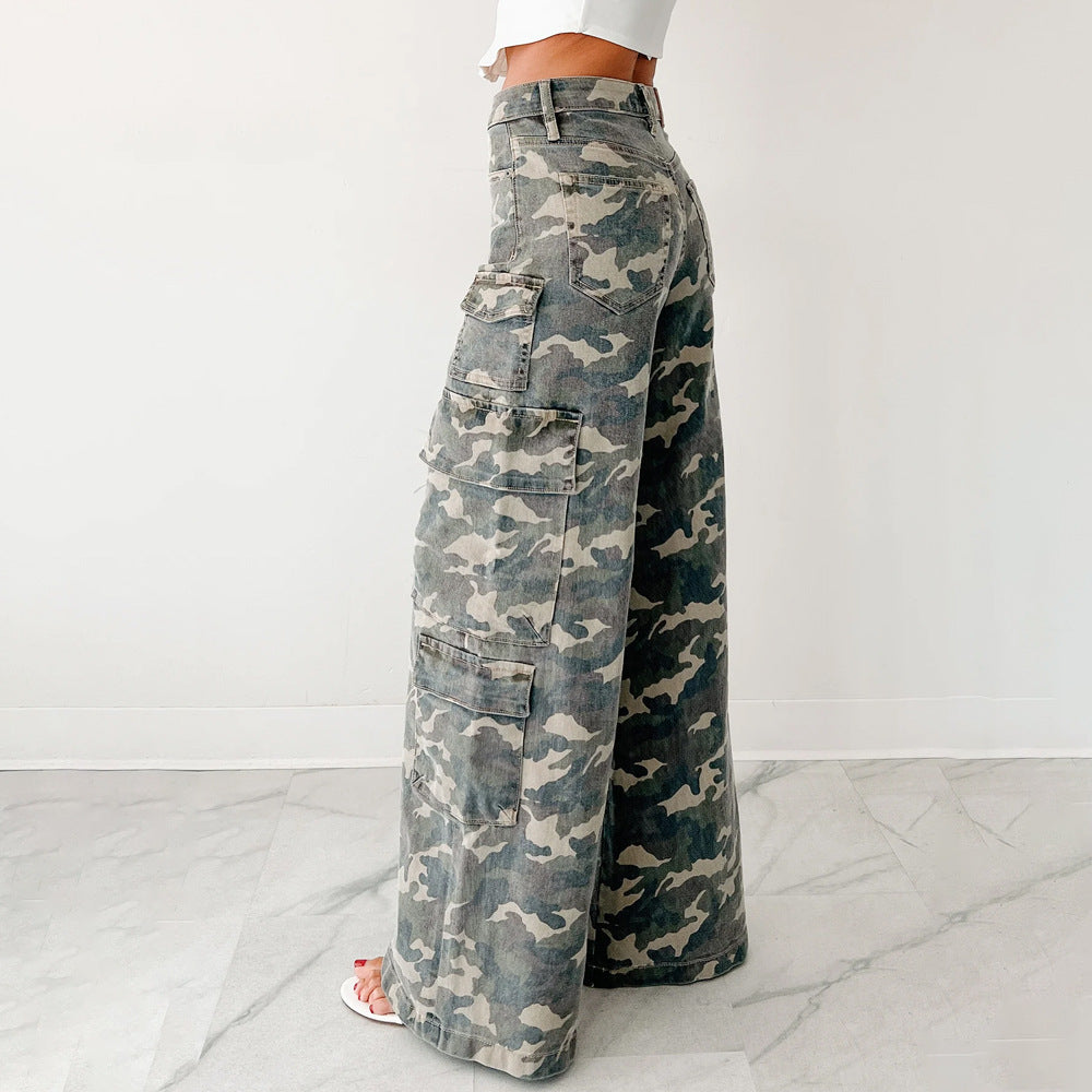 Damen Cargo-Hose mit weitem Schnitt und praktischen Taschen R&B