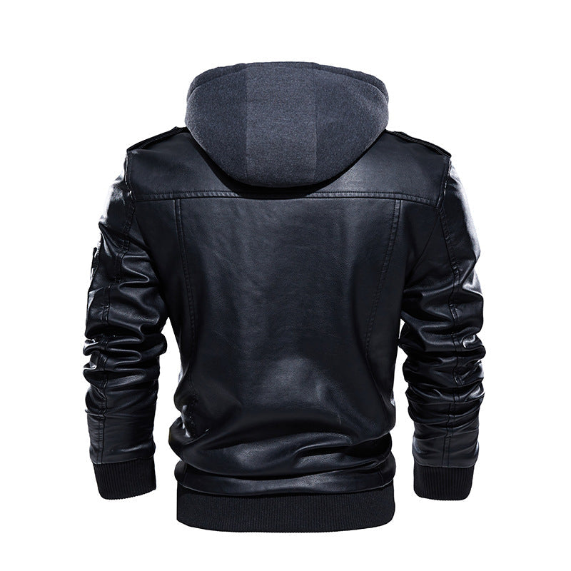 Herren Stilvolle und bequeme jacke mit abnehmbarer Kapuze R&B
