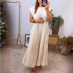 Damen Maxikleid mit plissiertem Design R&B