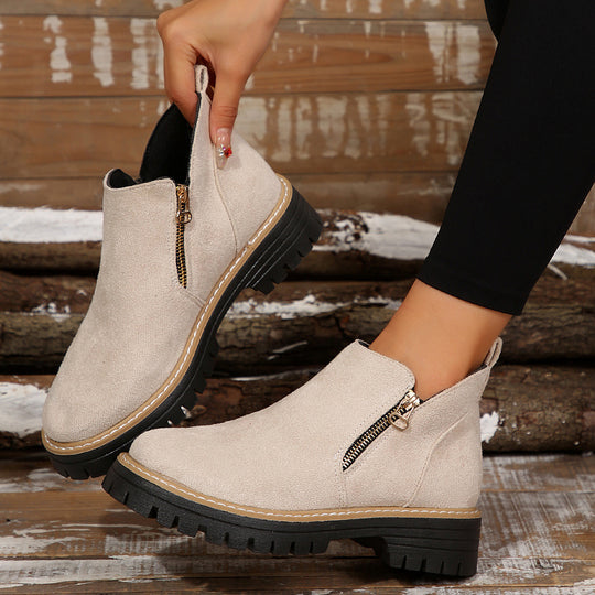Damen Stiefeletten mit praktischem Reißverschluss und rutschfester Sohle R&B