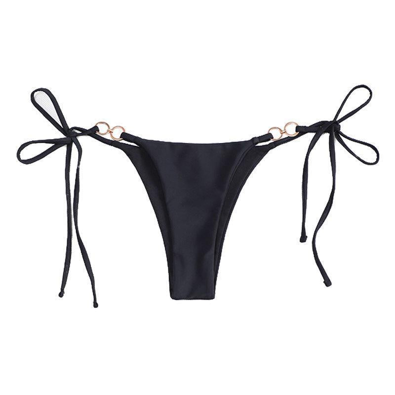 Damen Bikini-Höschen mit verstellbaren Bändern und elegantem Ring-Detail R&B