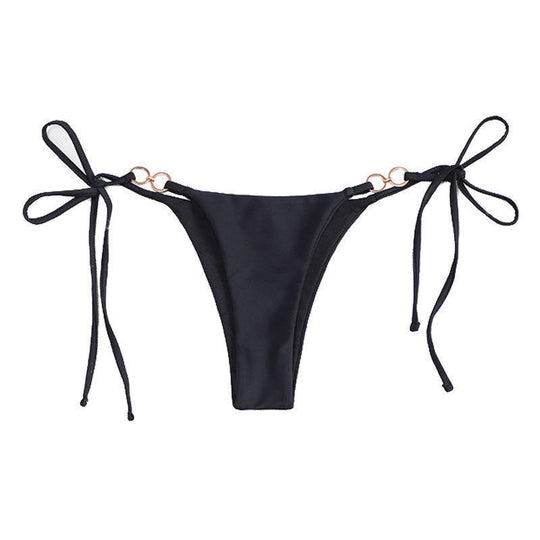 Damen Bikini-Höschen mit verstellbaren Bändern und elegantem Ring-Detail R&B