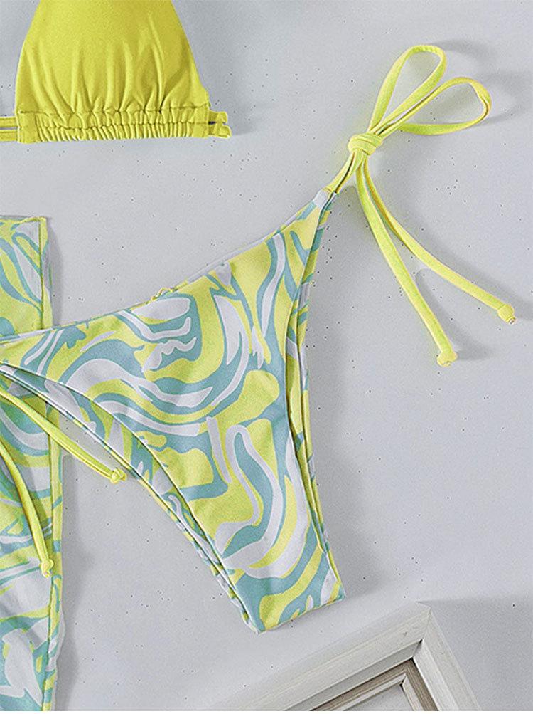 Damen Triangel-Bikini mit einzigartigem Wickelrock R&B
