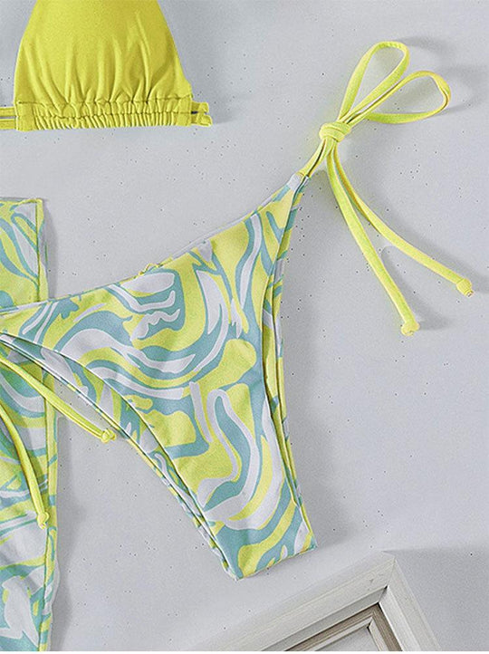 Damen Triangel-Bikini mit einzigartigem Wickelrock R&B